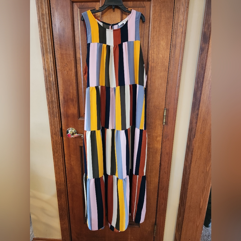 Colorful Striped Maxi Dress